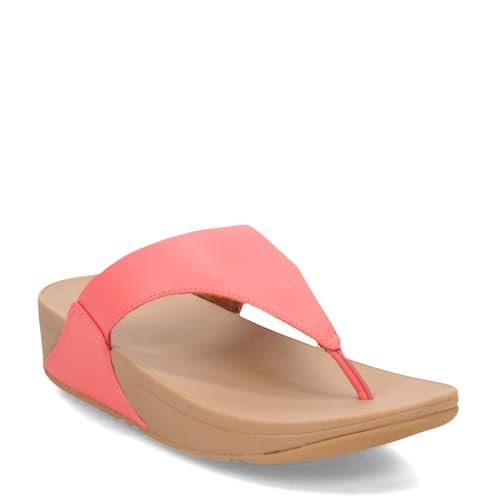 Fitflop Damen Lulu Zehentrenner aus Leder Sandale, Rosige Koralle, 42 EU von Fitflop