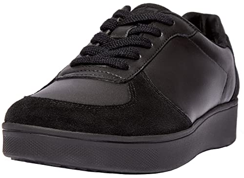 Fitflop Damen Rally Leather/Suede Panel Sneakers Sneaker, All Black, 42 EU von Fitflop