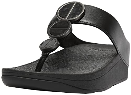 Fitflop Halo Metallic-Trim Toe-Post Sandals - Größe 38 von Fitflop