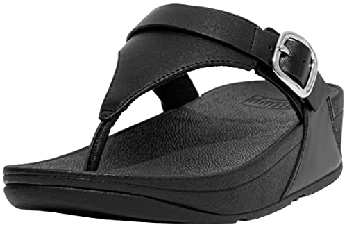 Fitflop Lulu Adjustable Leder Toe-Post Sandalen, Schwarz, 36 EU von Fitflop