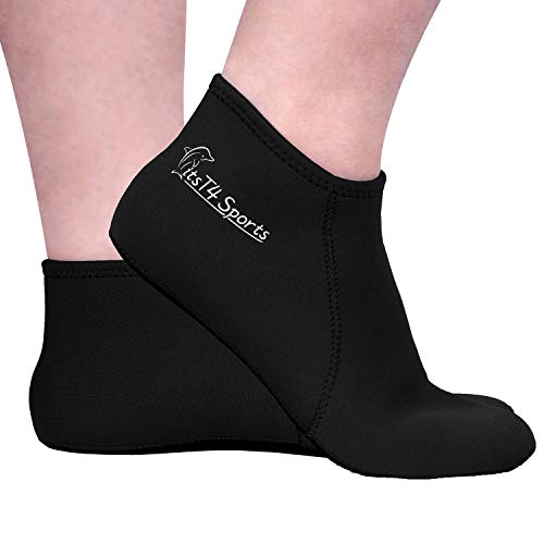 FitsT4 Sports Tauchsocken 3mm Neoprensocken rutschfest für Damen Herren, Neoprene Diving Socks Neoprenanzug zum Schnorcheln, Schwimmen, Surfen, Segeln, Kajakfahren Wassersport,Schwarz,M von FitsT4 Sports