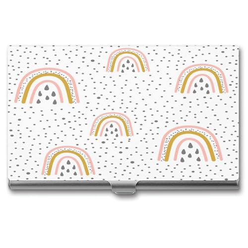 Visitenkartenetui Namenskartenhalter Tasche Visitenkartenhalter Für Männer Und Frauen Raindrops Rainbow von Fitspi