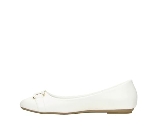 Fitters Damen Ballerinas Iris in Farbe White PU, Damenschuhe in Übergröße - große Damenschuhe, Iris 44 EU White PU von Fitters Footwear That Fits