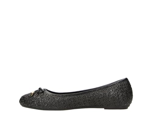 Fitters Damen Ballerinas Lisett in Farbe Black PU Raffia, Damenschuhe in Übergröße - große Damenschuhe, Lisett 44 EU Black PU Raffia von Fitters Footwear That Fits