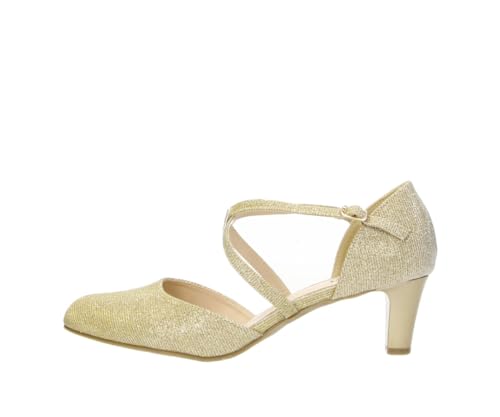 Fitters Damen Highheels Ophelia in Farbe Gold Glitter, Damenschuhe in Übergröße - große Damenschuhe, Ophelia 42 EU Gold Glitter von Fitters Footwear That Fits