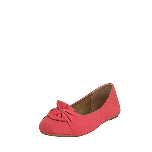 Fitters Footwear That Fits Damen Ballerina Maike Microfibre Mikrofaser Ballerinas mit Schleife Übergröße (45 EU, Coral) von Fitters Footwear That Fits