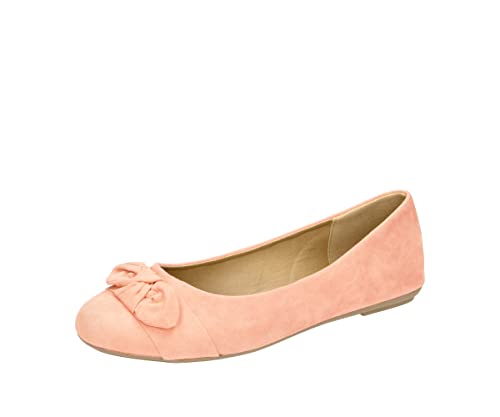 Fitters Footwear That Fits Damen Ballerina Claire Microfibre Modische Ballerinas in trendigen Farben Übergröße (44 EU, Coral) von Fitters Footwear That Fits