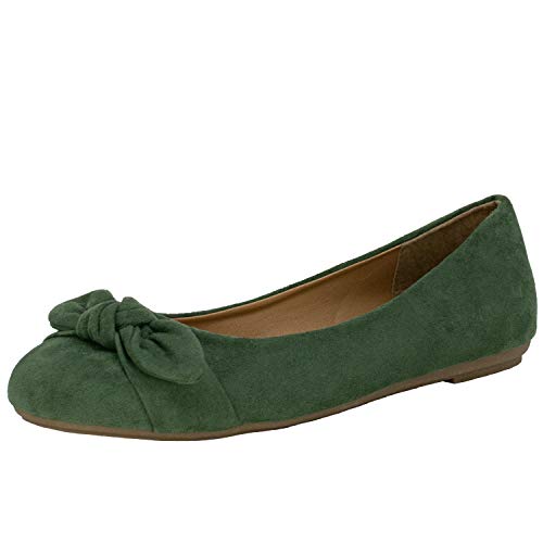 Fitters Footwear That Fits Damen Ballerina Claire Microfibre Modische Ballerinas in trendigen Farben Übergröße (44 EU, grün) von Fitters Footwear That Fits