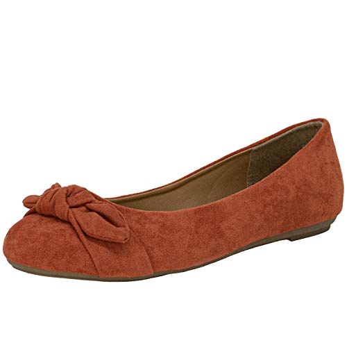 Fitters Footwear That Fits Damen Ballerina Claire Microfibre Modische Ballerinas in trendigen Farben Übergröße (44 EU, rot) von Fitters Footwear That Fits