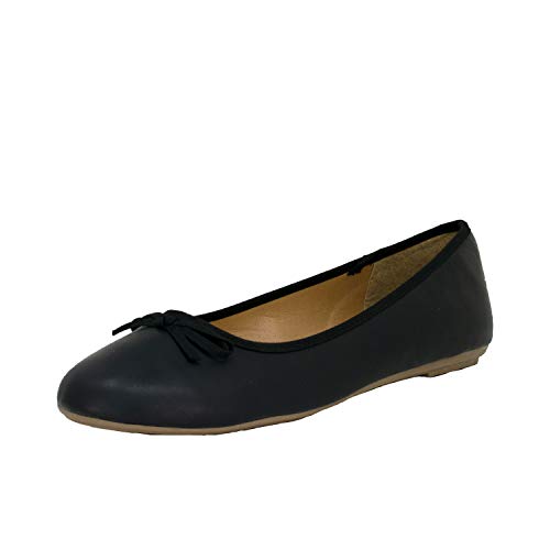 Fitters Footwear That Fits Damen Ballerina Lina PU Klassische Ballerinas Lederimitat Basic Übergröße (43 EU, schwarz) von Fitters Footwear That Fits