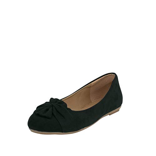 Fitters Footwear That Fits Damen Ballerina Maike Microfibre Mikrofaser Ballerinas mit Schleife Übergröße (42 EU, schwarz) von Fitters Footwear That Fits