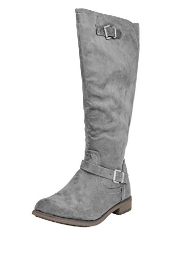 Fitters Footwear That Fits Damen Hochschaft Stiefel Übergröße 42-45 gefüttert Vanessa grau, Grau, 44 EU von Fitters Footwear That Fits