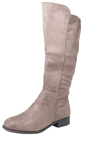 Fitters Footwear That Fits Damen Stiefel May Microfibre Stiefel modisch mit Elastik Einsatz Übergröße (43 EU, taupe) von Fitters Footwear That Fits