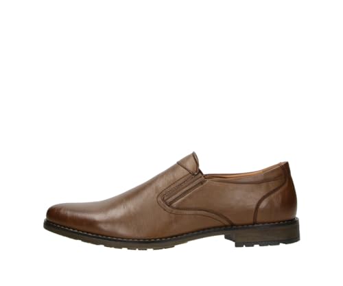 Fitters Herren Business Schuh Ben in Farbe Cognac PU, Herrenschuhe in Übergröße - große Herrenschuhe, Ben 49 EU Cognac PU von Fitters Footwear That Fits