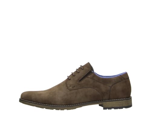 Fitters Herren Business Schuh Tim in Farbe D.Brown PU Nubuck, Herrenschuhe in Übergröße - große Herrenschuhe, Tim 46 EU D.Brown PU Nubuck von Fitters Footwear That Fits