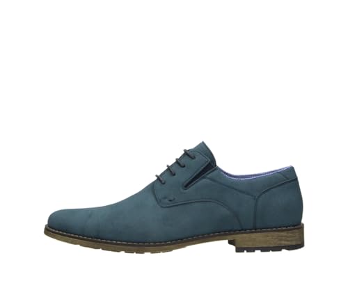 Fitters Herren Business Schuh Tim in Farbe Navy PU Nubuck, Herrenschuhe in Übergröße - große Herrenschuhe, Tim 48 EU Navy PU Nubuck von Fitters Footwear That Fits