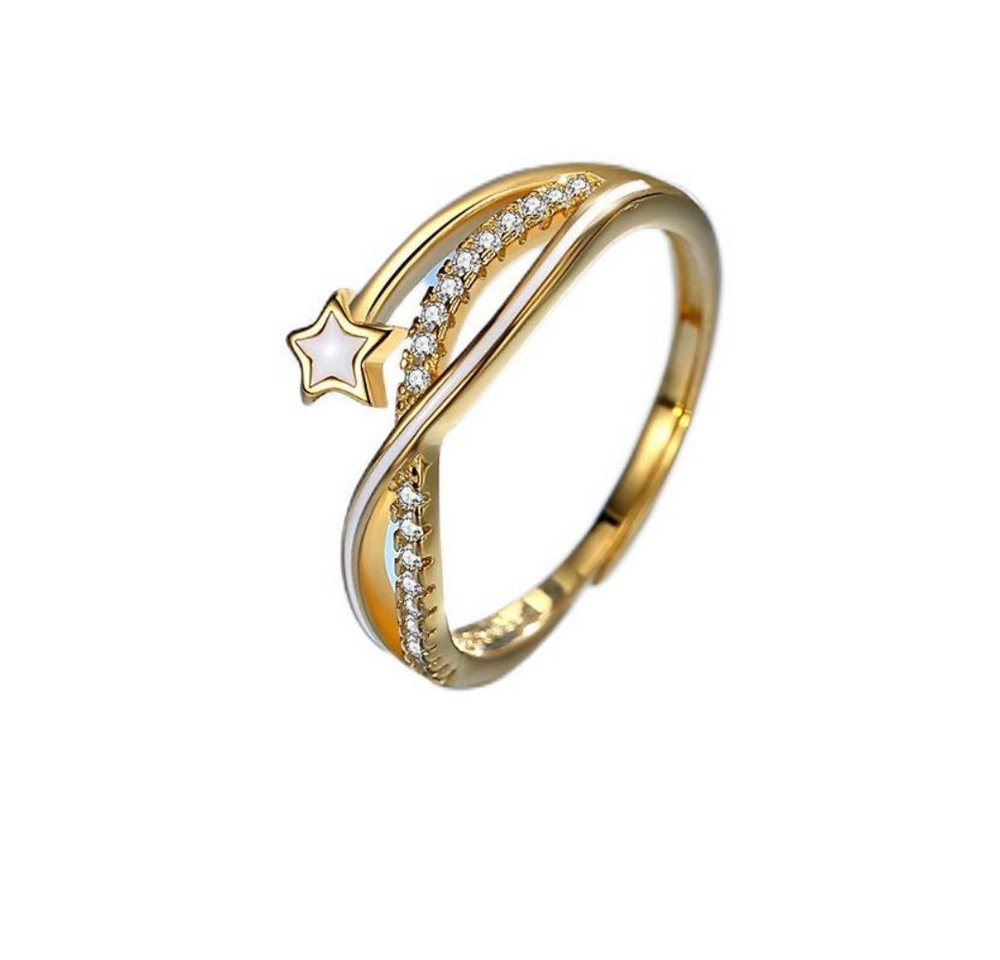 Fivejoy Fingerring S925 Sterling Silber Double Layered Star Lineage Frauen Ring (1-tlg), Kann zu Ihrem Lieblingsoutfit getragen werden von Fivejoy
