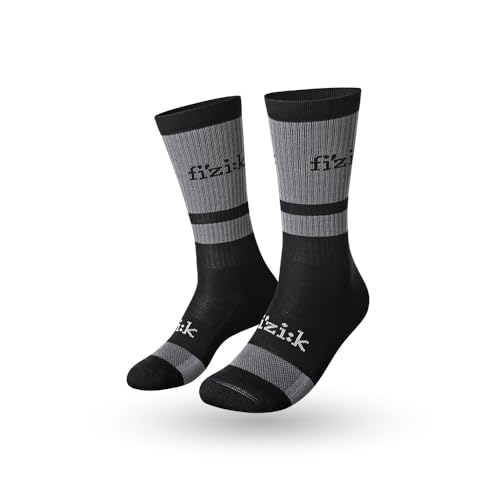 Fizik Unisex Off-Road Cycling Socks Wanderschuhe, Grau Schwarz, Large von Fizik