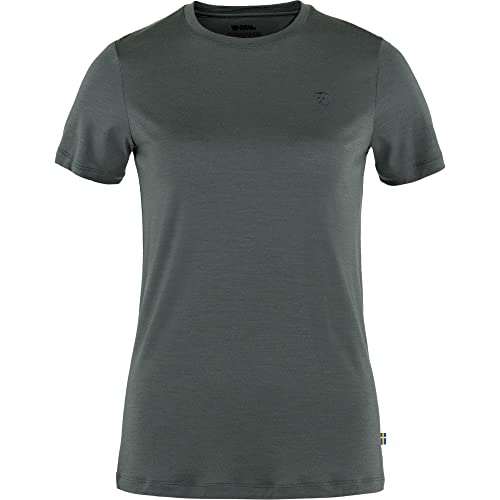 FJALLRAVEN Damen Abisko Wool Ss W Tshirt, Basalt, S von Fjäll Räven