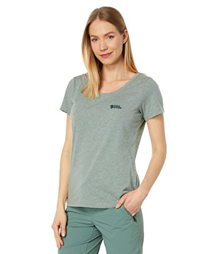 Fjallraven Damen Logo W T-Shirt, Grün (Patina Green-Melange), XS von Fjäll Räven