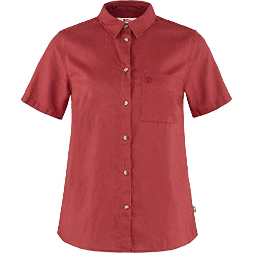 FJALLRAVEN Damen Övik Travel Ss W T-Shirt mit kurzen Ärmeln, Himbeerrot, L von Fjäll Räven