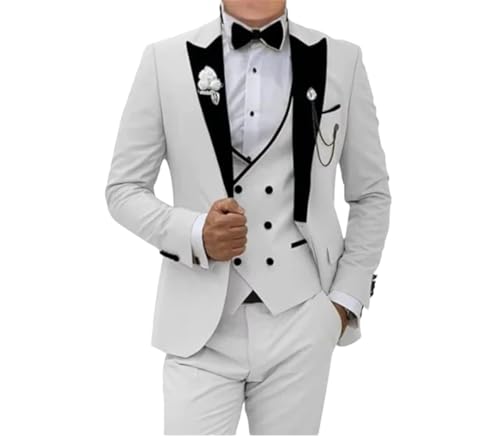 Herren-Jacke, Weste, Hose, 3-teiliges Set, spitzes Revers, Blazer-Outfit, Kostüm, Geburtstagsparty-Set, Wie auf Foto 2, L Herren-Jacke, Weste, Hose, 3-teiliges Set, spitzes Revers, Blazer-Outfit, Kostüm, Geburtstagsparty-Set, Wie auf Foto 2, L von Fjnbbiot