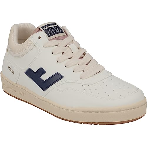 Flamingos' Life Sneaker Retro 90s Pearl Navy Caramel, High-Tech, Weiß, Damen EU 39 von FLAMINGOS LIFE