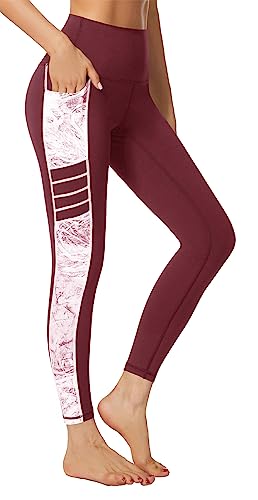 Flatik Sport Leggings Damen mit Taschen，Damen Blickdicht yogahose Sporthose Leggings Fitnesshose Sporthose Training Laufende Leggings L von Flatik