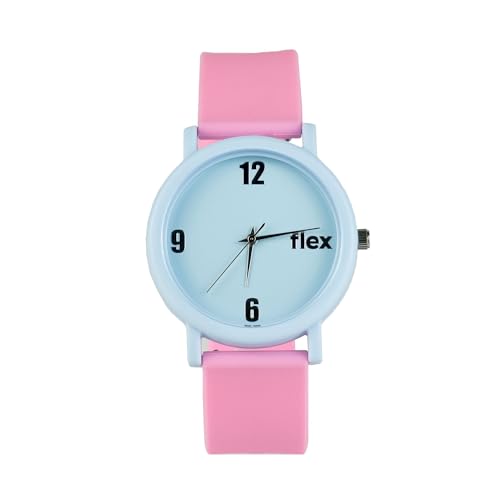 Flex Ocean Armbanduhr aus recyceltem Kunststoff, wasserabweisend, unisex, Blau/Pink, One Size Fits All, Ozean-Kunststoff von Flex