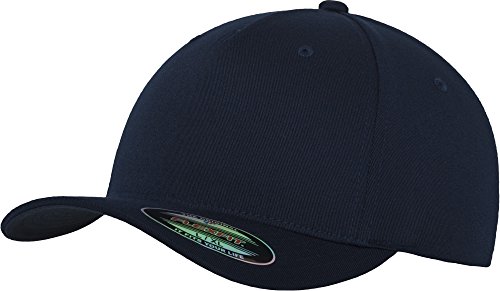 Flexfit 5 Panel Baseball Cap - Unisex Mütze, Kappe für Herren und Damen, einfarbige Basecap, rundum geschlossen - Farbe navy, Größe S/M von Flexfit