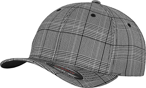 Flexfit Damen und Herren Baseball Caps Glen Check Cap, Black/White, S/M von Flexfit