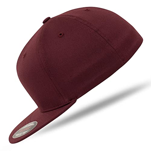 Flexfit Flat Visor Cap 6277FV Maroon L/XL - im Bundle mit UD Skull Bandana von Flexfit