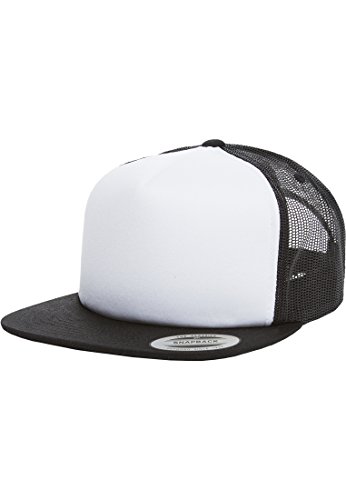 Flexfit Unisex Schuimtrucker met witte voorkant Cap, blk/Wht, Einheitsgröße EU von Flexfit