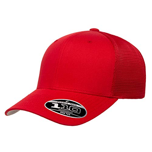 Flexfit Herren 110 Mesh Cap Kappe, rot, Einheitsgröße von Flexfit