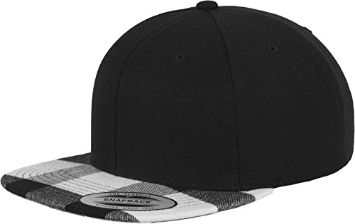 Flexfit Mütze Checked Flanell Peak Snapback, blk/wht, One size, 6089FP-00050-0050 von Flexfit