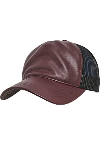 Flexfit Uni 6606LT-Synthetic Leather Trucker Kappe, Maroon/blk, one Size von Flexfit