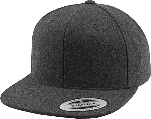 Flexfit Uni Melton Wool Snapback Mütze, Darkgrey, one Size von Flexfit