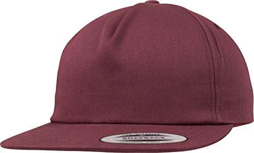 Flexfit Uni 6502-Unstructured 5-Panel Snapback Cap, Maroon, one Size von Flexfit