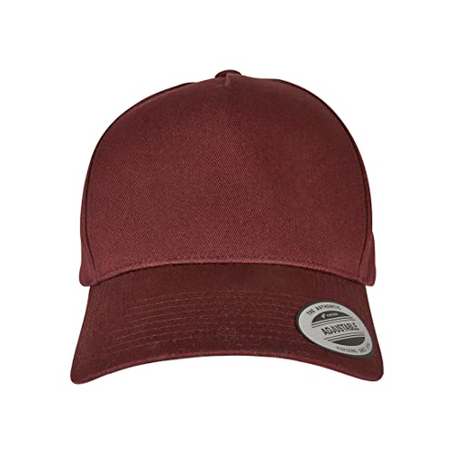 Flexfit Unisex 7707-5-Panel Curved Classic Snapback Baseballkappe, Burgundy, One Size von Flexfit