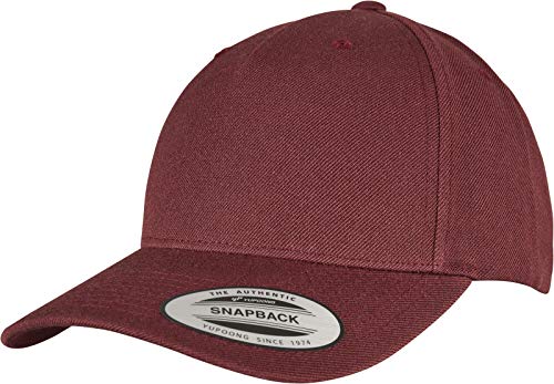 Flexfit Unisex 5789M-YP Classics 5-Panel Premium Curved Visor Snapback Cap Baseballkappe, Maroon, one Size von Flexfit