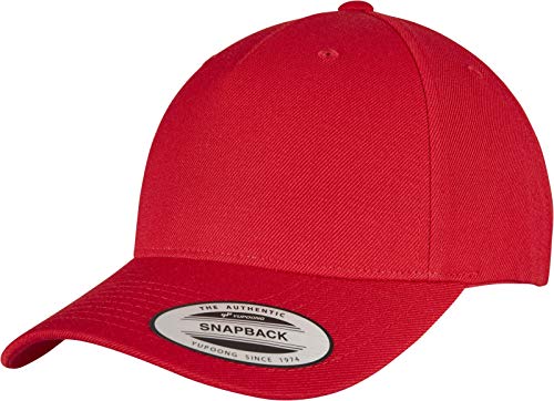 Flexfit Unisex 5789M-YP Classics 5-Panel Premium Curved Visor Snapback Cap Baseballkappe, red, one Size von Flexfit