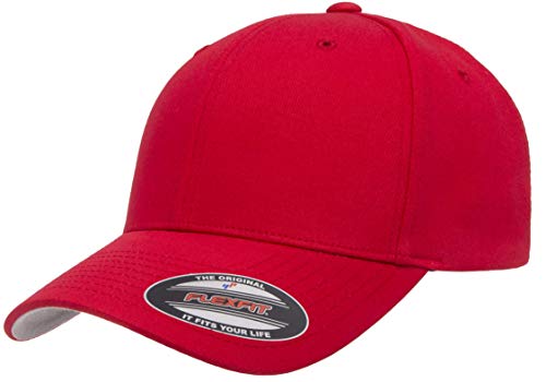 Flexfit Herren Cotton Twill Fitted Cap Trucker-Mütze, Rot/Ausflug, einfarbig (Getaway Solids), L/XL von Flexfit