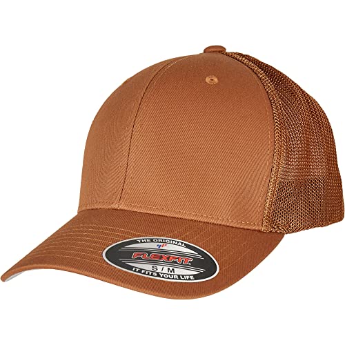 Flexfit Unisex Mesh Trucker Baseballkappe, Caramel, one Size von Flexfit