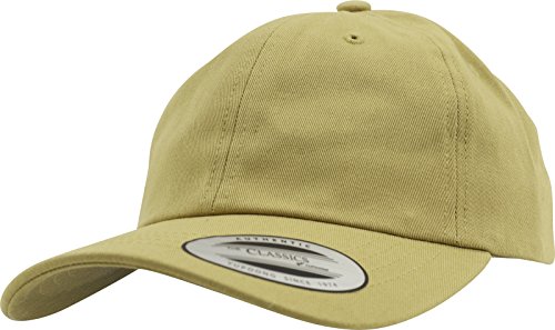 Yupoong Flexfit Low Profile Cotton Twill Unisex Dad Hat Cap für Damen und Herren, 6 Panel Baseball Cap unstructured mit Messingverschluss, curry, One Size von Flexfit