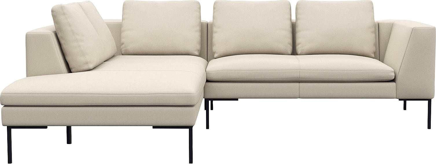 FLEXLUX Ecksofa "Loano", modernes Sofa, frei im Raum stellbar, lose Kissen, Kaltschaum im Sitz von Flexlux