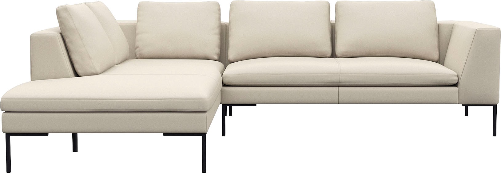 FLEXLUX Ecksofa "Loano", modernes Sofa, frei im Raum stellbar, lose Kissen, Kaltschaum im Sitz von Flexlux