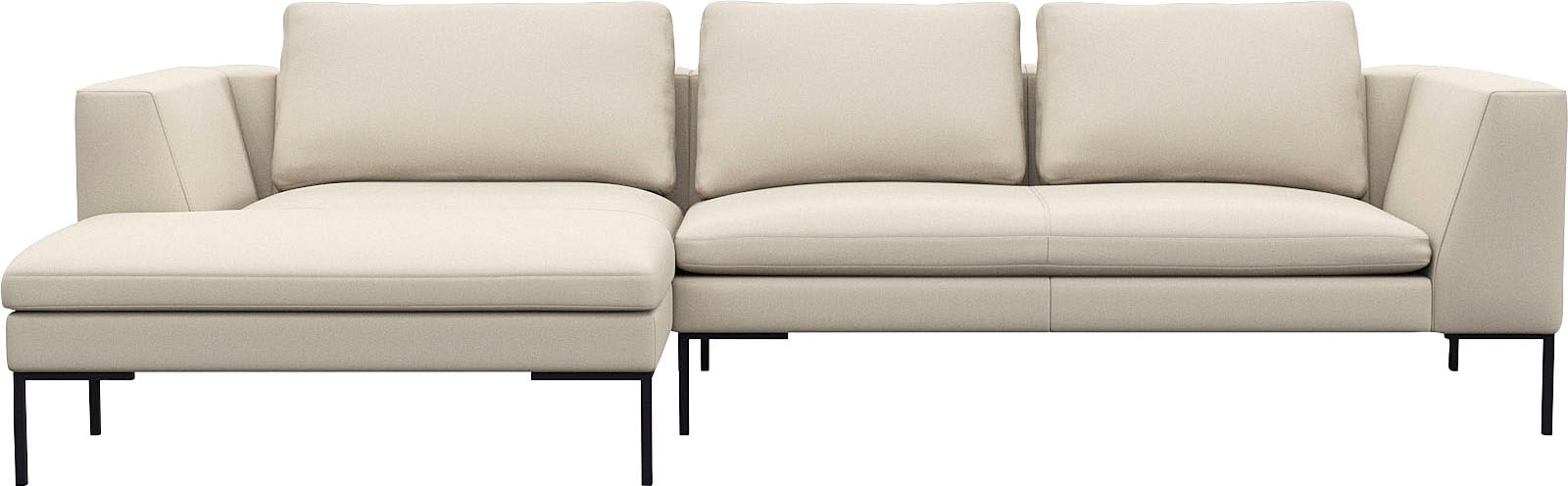 FLEXLUX Ecksofa "Loano", modernes Sofa, frei im Raum stellbar, lose Kissen, Kaltschaum im Sitz von Flexlux