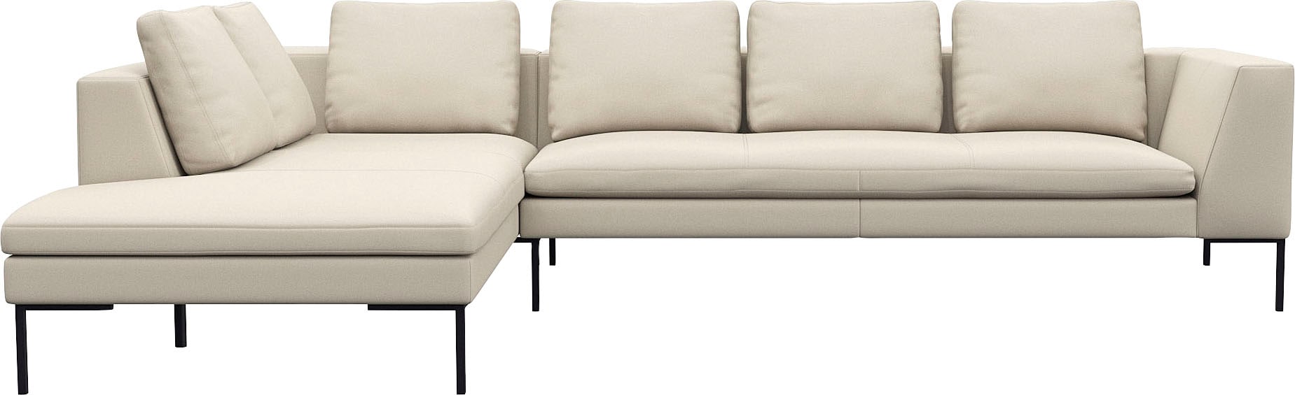 FLEXLUX Ecksofa "Loano", modernes Sofa, frei im Raum stellbar, lose Kissen, Kaltschaum im Sitz von Flexlux