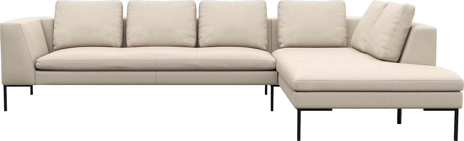 FLEXLUX Ecksofa "Loano", modernes Sofa, frei im Raum stellbar, lose Kissen, Kaltschaum im Sitz von Flexlux