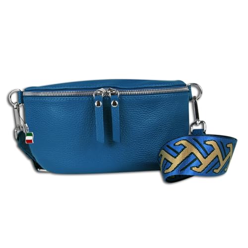 Florence Echtleder Gürteltasche Damen blau Bauchtasche Jugend Damen OTF807M Leder Gürteltasche von FlorenceLeather